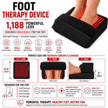 Red Light Neuropathy and Circulation Support System for Feet, Calves, Lower Back. 3,456 LEDs in System
